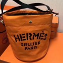 Hermes Grooming Bucket Bag In Orange Canvas HT01313