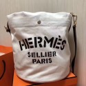 Hermes Grooming Bucket Bag In White Canvas HT00083