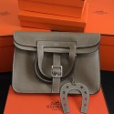 Hermes Halzan Bag In Grey Clemence Leather HT00074