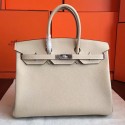 Hermes Ivory Clemence Birkin 35cm Handmade Bag HT01288