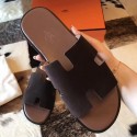 Hermes Izmir Sandals In Chocolate Suede Leather HT01351