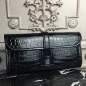 Hermes Jige Elan 29 Clutch In Black Crocodile Leather HT00369