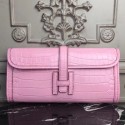 Hermes Jige Elan 29 Clutch In Pink Crocodile Leather HT00494