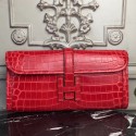 Hermes Jige Elan 29 Clutch In Red Crocodile Leather HT00103