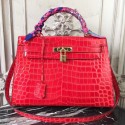 Hermes Kelly 32cm Bag In Red Crocodile Leather HT00827