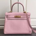 Hermes Kelly Ghillies 28cm In Pink Swift Leather HT00966