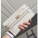 Hermes Kelly Ghillies Wallet In Ivory Swift Leather HT01009