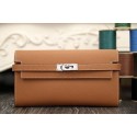 Hermes Kelly Longue Wallet In Brown Epsom Leather HT00535