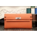 Hermes Kelly Longue Wallet In Crevette Epsom Leather HT00831