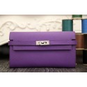 Hermes Kelly Longue Wallet In Purple Epsom Leather HT00873