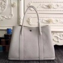 Hermes Medium Garden Party 36cm Tote In White Leather HT00718
