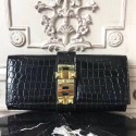 Hermes Medor Clutch Bag In Black Crocodile Leather HT00828