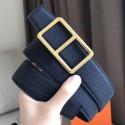 Hermes Officier Belt Buckle &amp; Navy 38MM Strap HT00033