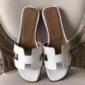Hermes Oran Sandals In White Epsom Leather HT00438