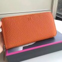 Hermes Orange Clemence Azap Zipped Wallet HT01116