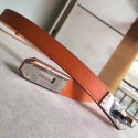 Hermes Orange Epsom Kelly Belt With Palladium Hardware HT00505