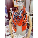 Hermes Orange Le Jardin de la Maharani Shawl HT01289