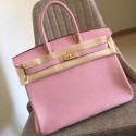 Hermes Pink Clemence Birkin 35cm Handmade Bag HT00095