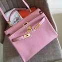 Hermes Pink Clemence Kelly Retourne 32cm Handmade Bag HT00911