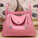 Hermes Pink Clemence Lindy 30cm Bag HT00192