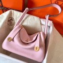 Hermes Pink Lindy 30cm Clemence Handmade Bag HT00407