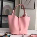 Hermes Pink Picotin Lock 22cm Braided Handles Bag HT00029