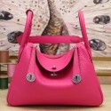 Hermes Rose Red Clemence Lindy 30cm Bag HT01084