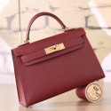 Hermes Ruby Epsom Kelly Mini II 20cm Handmade Bag HT00975