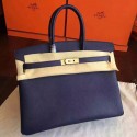 Hermes Sapphire Epsom Birkin 30cm Handmade Bag HT00940
