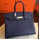 Hermes Sapphire Epsom Birkin 35cm Handmade Bag HT00501