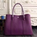 Hermes Small Garden Party 30cm Tote In Purple Leather HT00431