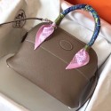 Hermes Taupe Clemence Bolide 27cm Handmade Bag HT00692