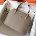Hermes Tourterelle Clemence Bolide 27cm Handmade Bag HT00495