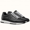 Hermes Trail Sneaker In Black Calfskin Leather HT01350