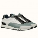 Hermes Trail Sneaker In White/Blue Calfskin HT01273