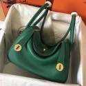 Hermes Vert Vertigo Lindy 26cm Clemence Handmade Bag HT00439