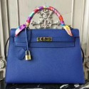 High Imitation Hermes Blue Electric Epsom Kelly 32cm Sellier Bag HT01081