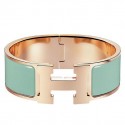 Imitation Hermes Aqua Enamel Clic Clac H PM Bracelet HT00710