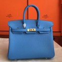 Imitation Hermes Blue Paradiso Epsom Birkin 25cm Handmade Bag HT01108