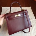 Imitation Hermes Bordeaux Box Kelly Retourne 28cm Handmade Bag HT00117