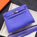 Imitation Hermes Kelly Danse Bag In Blue Swift Leather HT00353