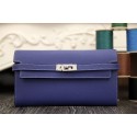 Imitation Hermes Kelly Longue Wallet In Electric Blue Epsom Leather HT00802
