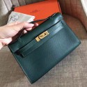 Imitation Hermes Malachite Epsom Kelly Pochette Handmade Bag HT00039