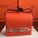 Imitation Hermes Mini Sac Roulis Bag In Orange Swift Leather HT01329