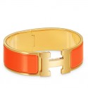 Imitation Hermes Orange Enamel Clic Clac H PM Bracelet HT00462