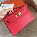 Imitation Hermes Red Epsom Kelly Pochette Handmade Bag HT00751