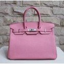 Imitation Hermes Pink Piping Epsom Birkin 30cm Bag HT01172