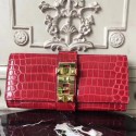 Knockoff Hermes Medor Clutch Bag In Red Crocodile Leather HT00066