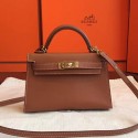 Knockoff Luxury Hermes Gold Swift Kelly Mini II 20cm Handmade Bag HT00993