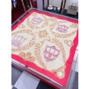 Luxury Hermes Red Ex-Libris Coloriage Silk Shawl HT00587